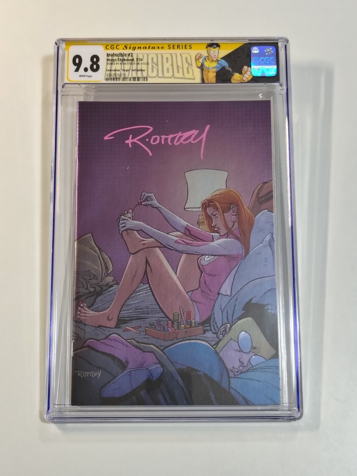 INVINCIBLE #2 CGC 9.8 Convention Virgin Edition Signed by Ottley Custom Label