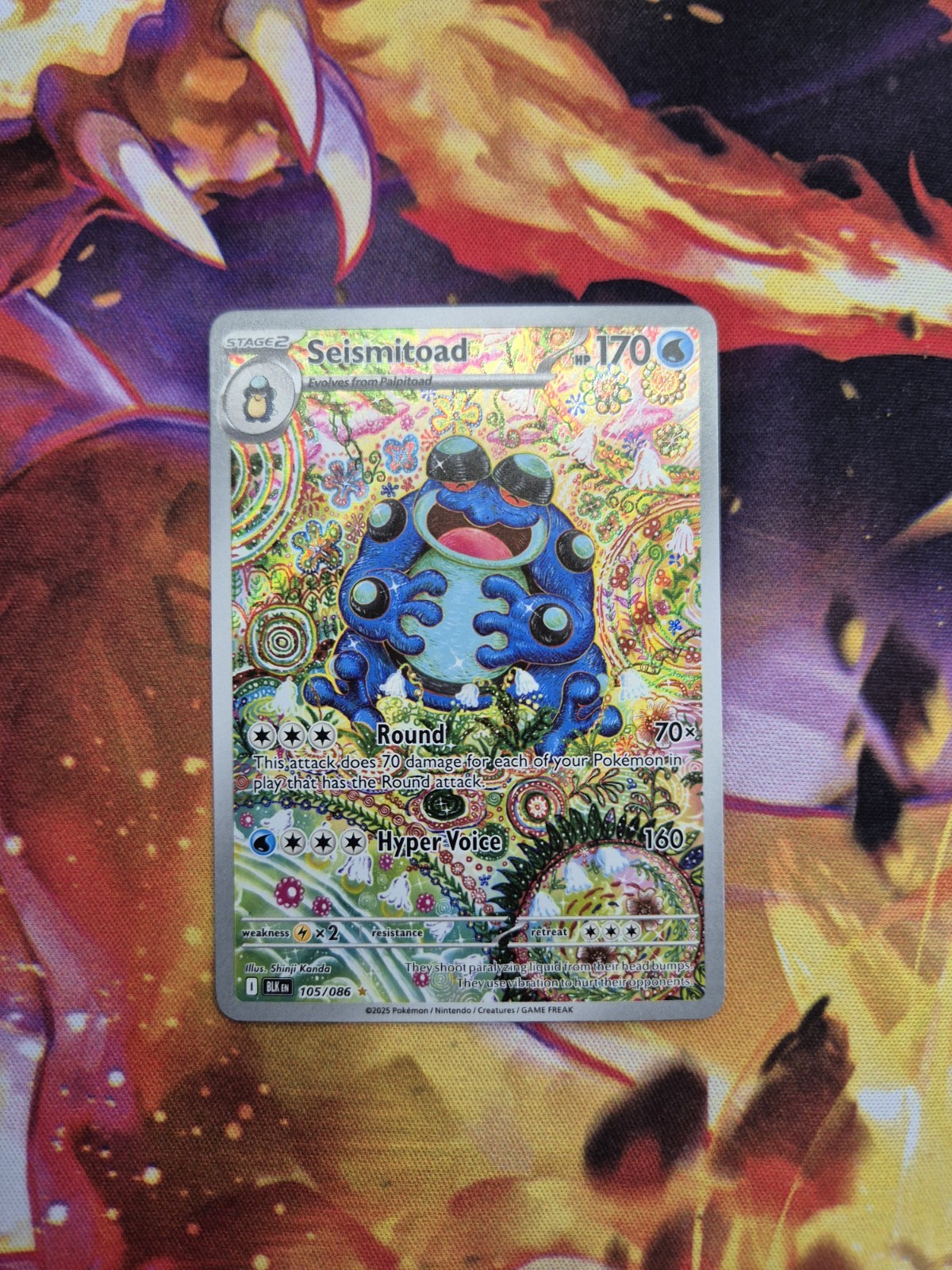 Seismitoad 105/086 Sv: Black Bolt Holo -NM Seismitoad 105/086 Sv: Black Bolt Holo -NM