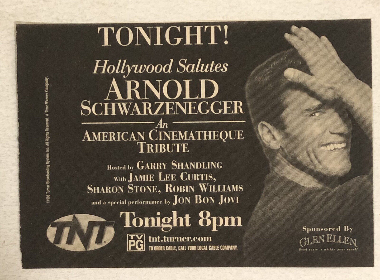 Hollywood Salutes Arnold Schwarzenegger Vintage Print Ad TV Advert TPA23