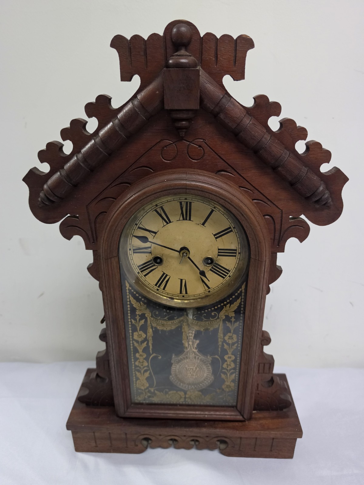 Antique 1880s E N Welch Gingerbread Mantel Clock Antique 1880s E N Welch Gingerbread Mantel Clock