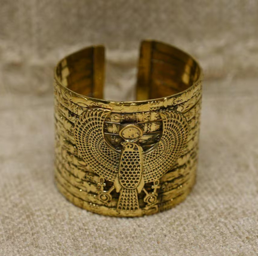 Authentic Ancient Egyptian Antiquities Gold Plated Horus Bracelet Egyptian BC