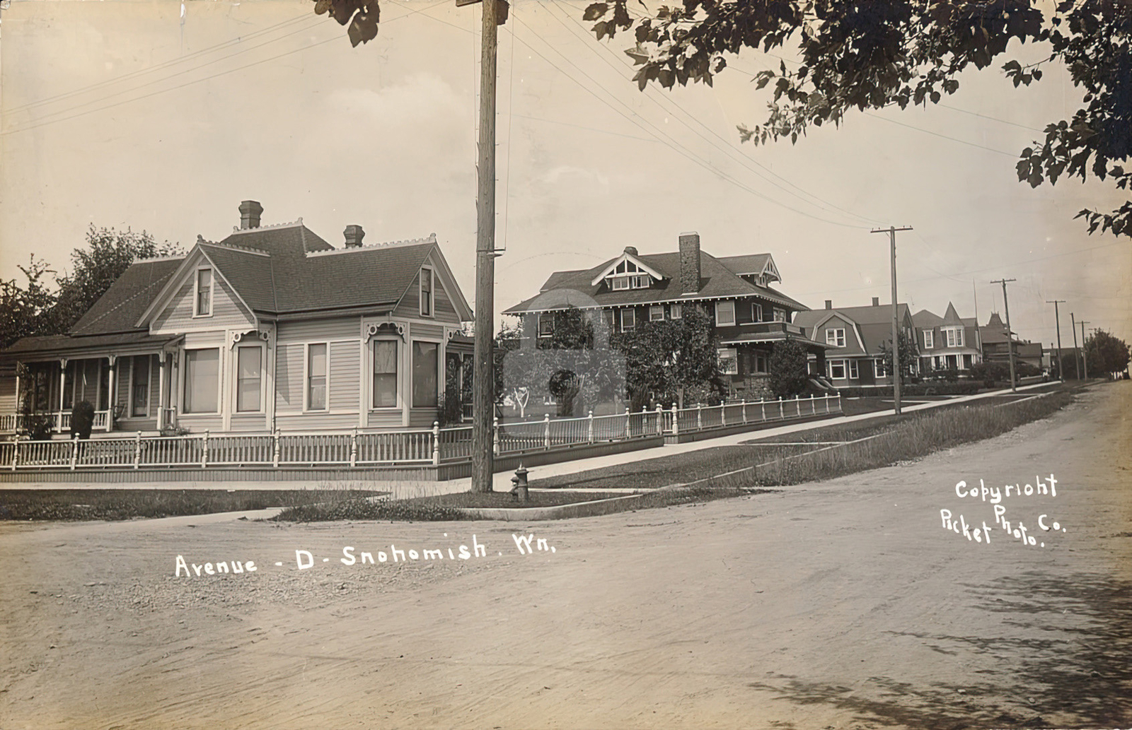 Avenue D Snohomish WA Washington 1910 RPPC Photo Postcard COPY