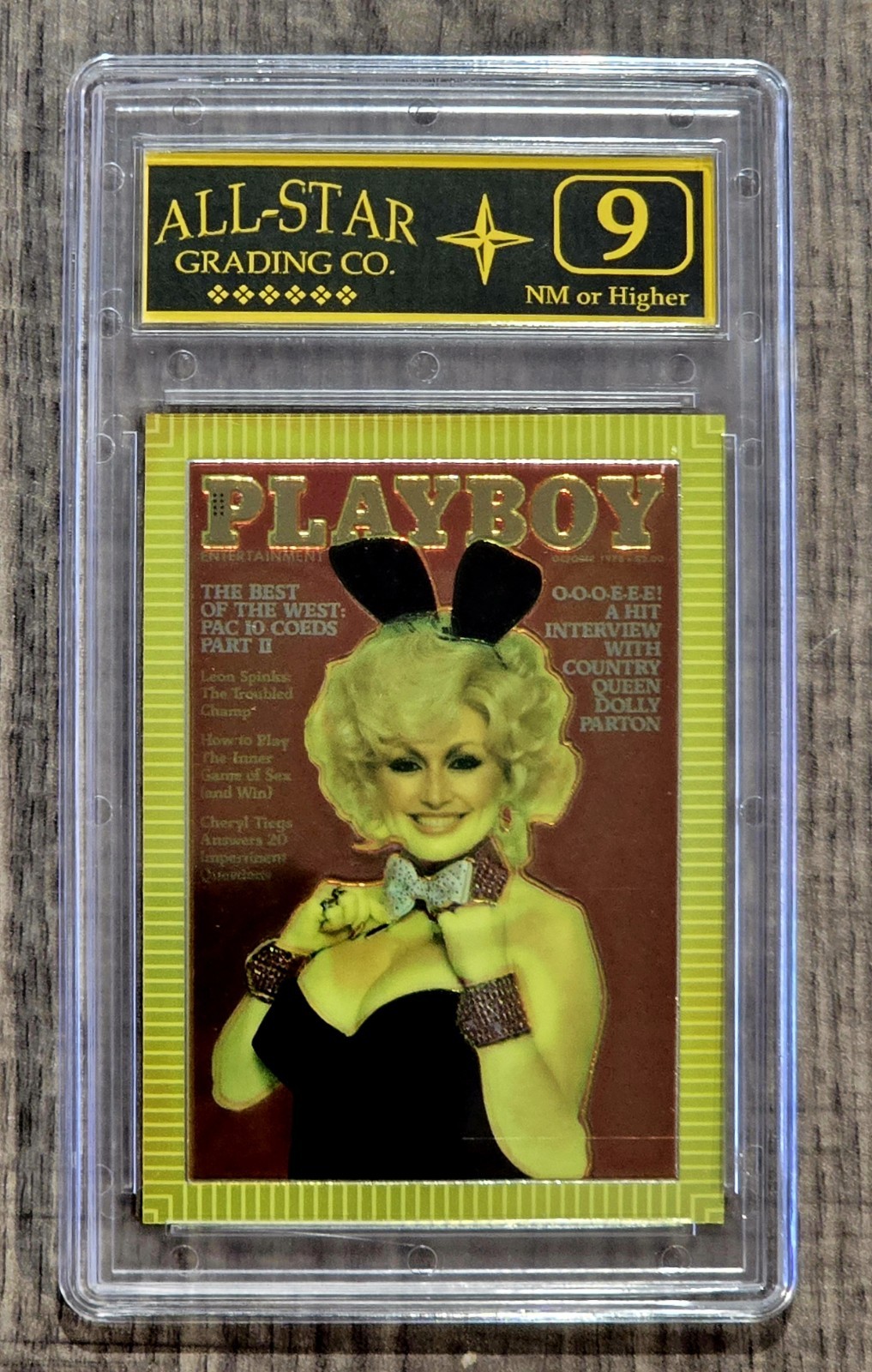 DOLLY PARTON 1995 Playboy Chromium Series 1 #56 GRADED ASG NM 9