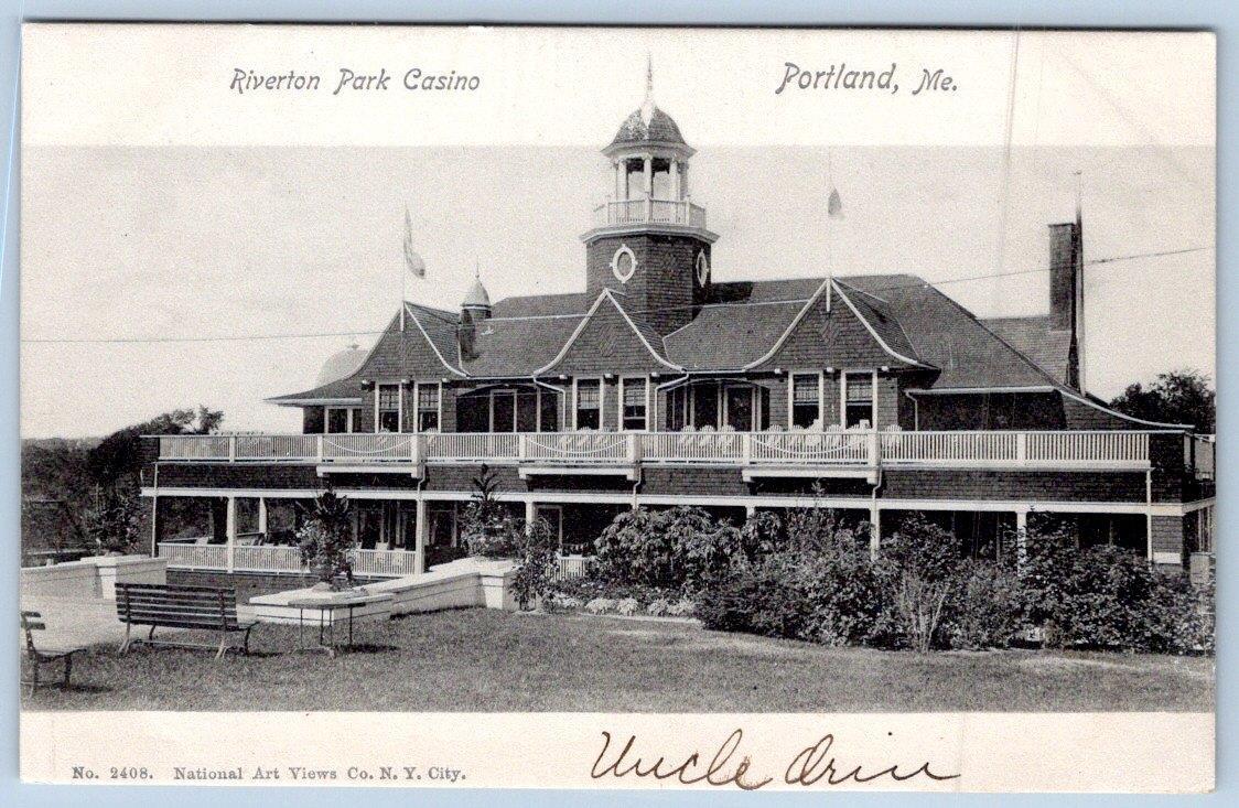 Pre-1908 RIVERTON PARK CASINO PORTLAND MAINE*ME*UNUSED*#2408 NATIONAL ART VIEWS