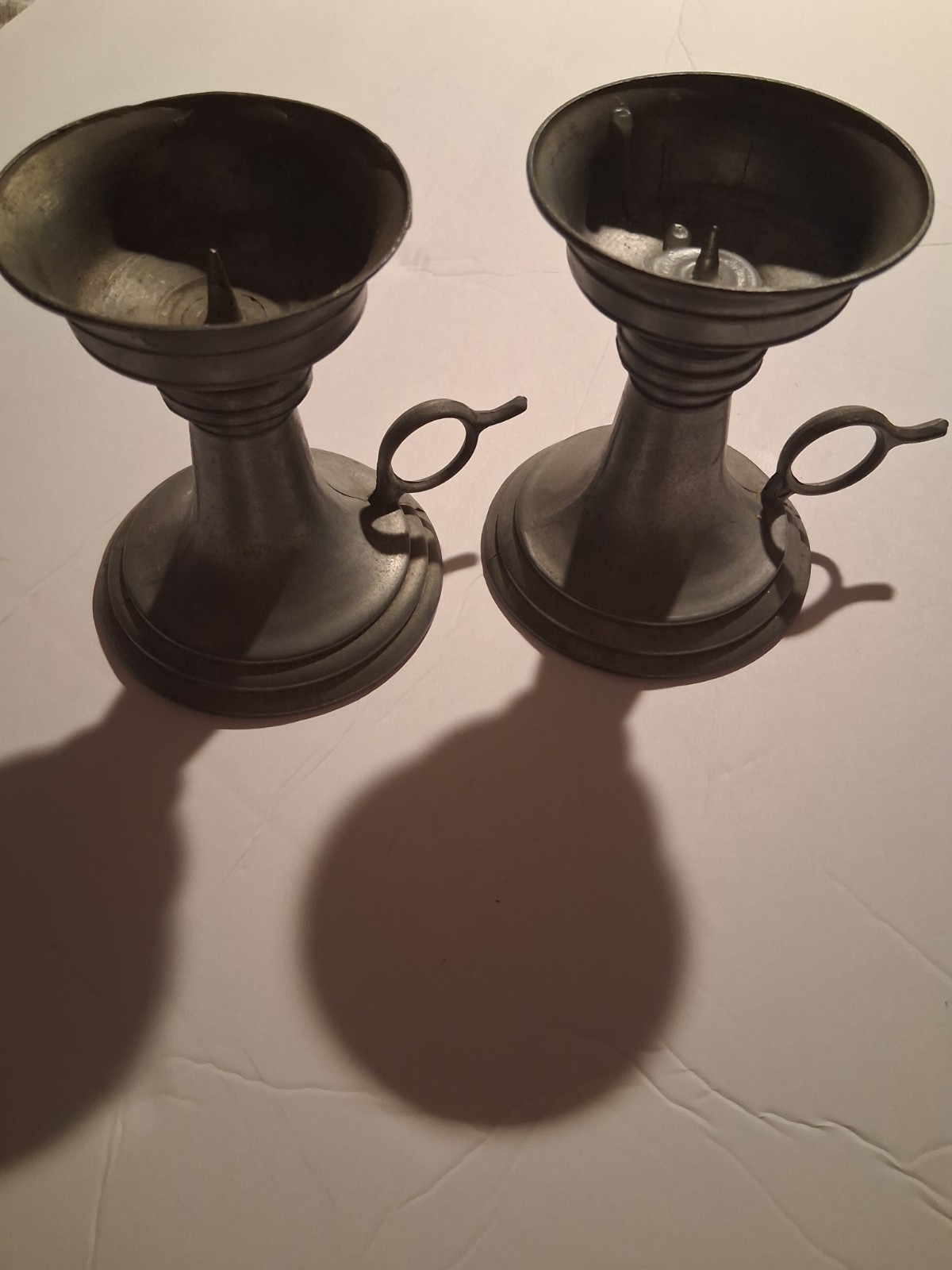 vintage metal chambersticks 1 pair