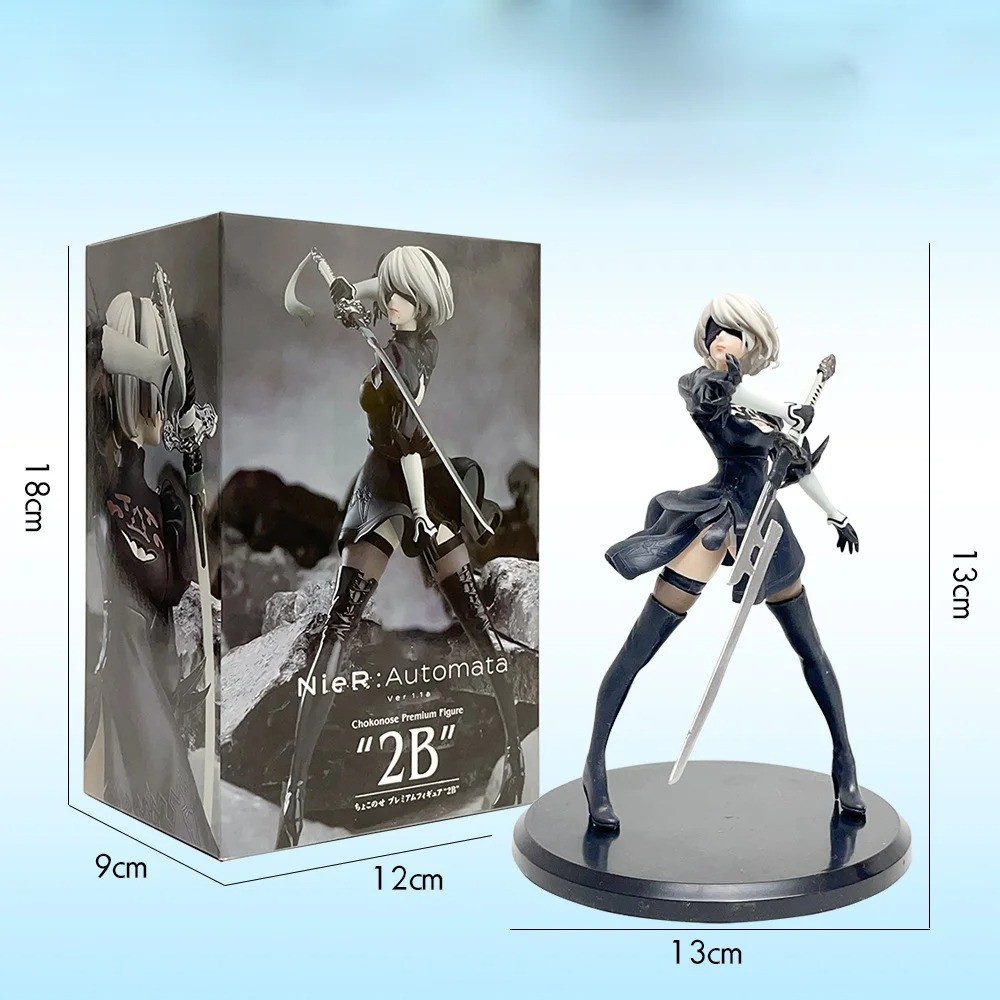 18CM YoRHa 2B Anime Figure PVC Statue Action Model Collectible Toy Gift