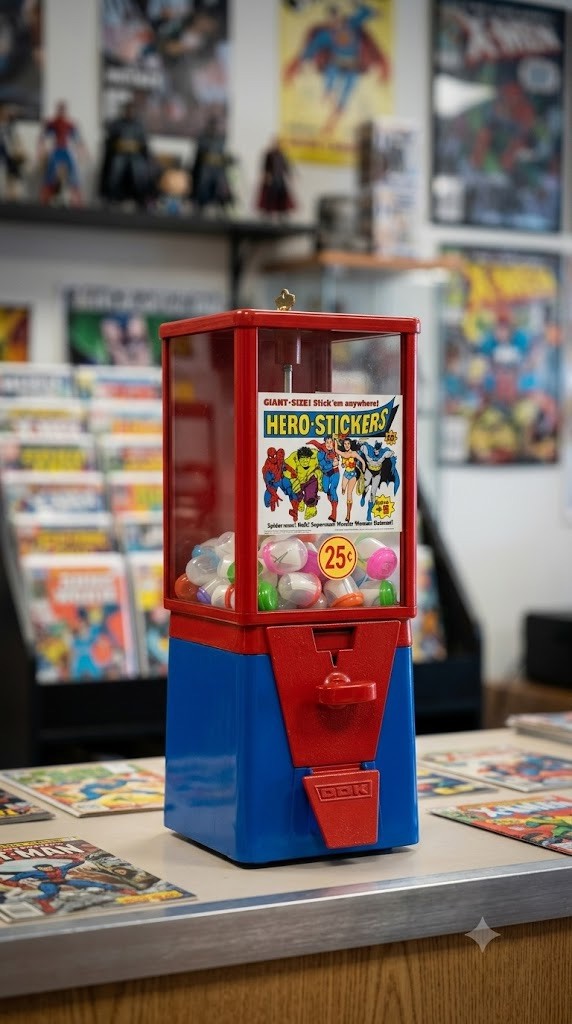 1960\'s Oak Vista 25 Cent HERO STICKERS Superman, HULK, Wonder Woman  Machine