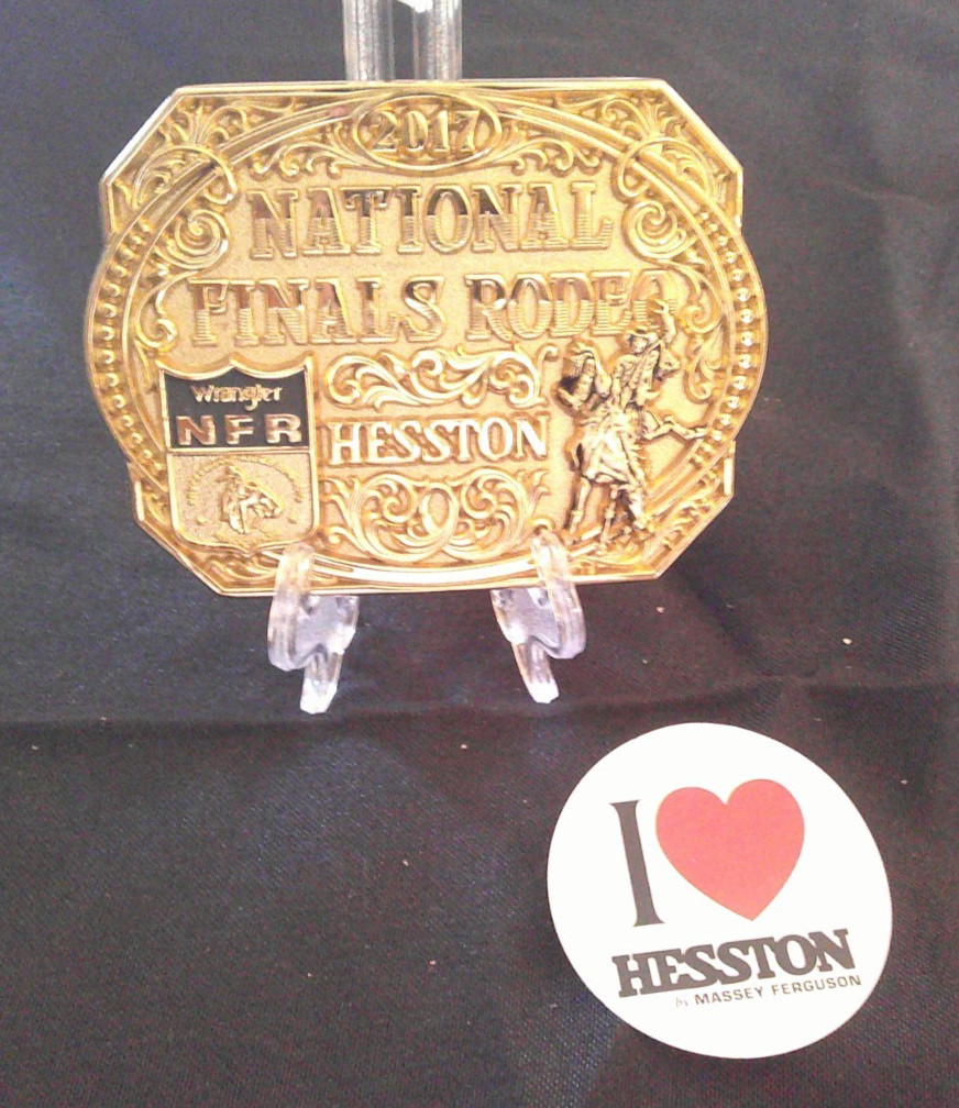 National Finals Rodeo 2017 Belt Buckle, Gold,  Hesston/Montana Silversmith , New