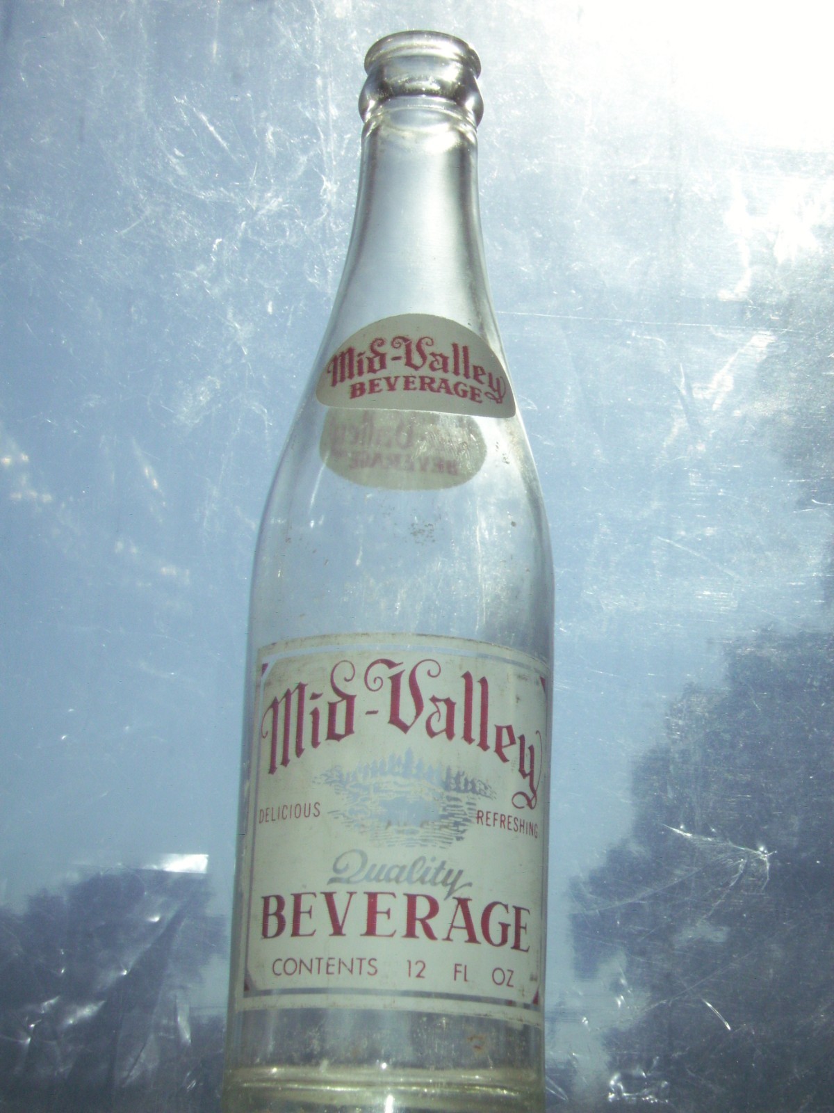 Vintage pyroglazed 12 oz. Mid - Valley Beverages bottle. Jessup, Pa.
