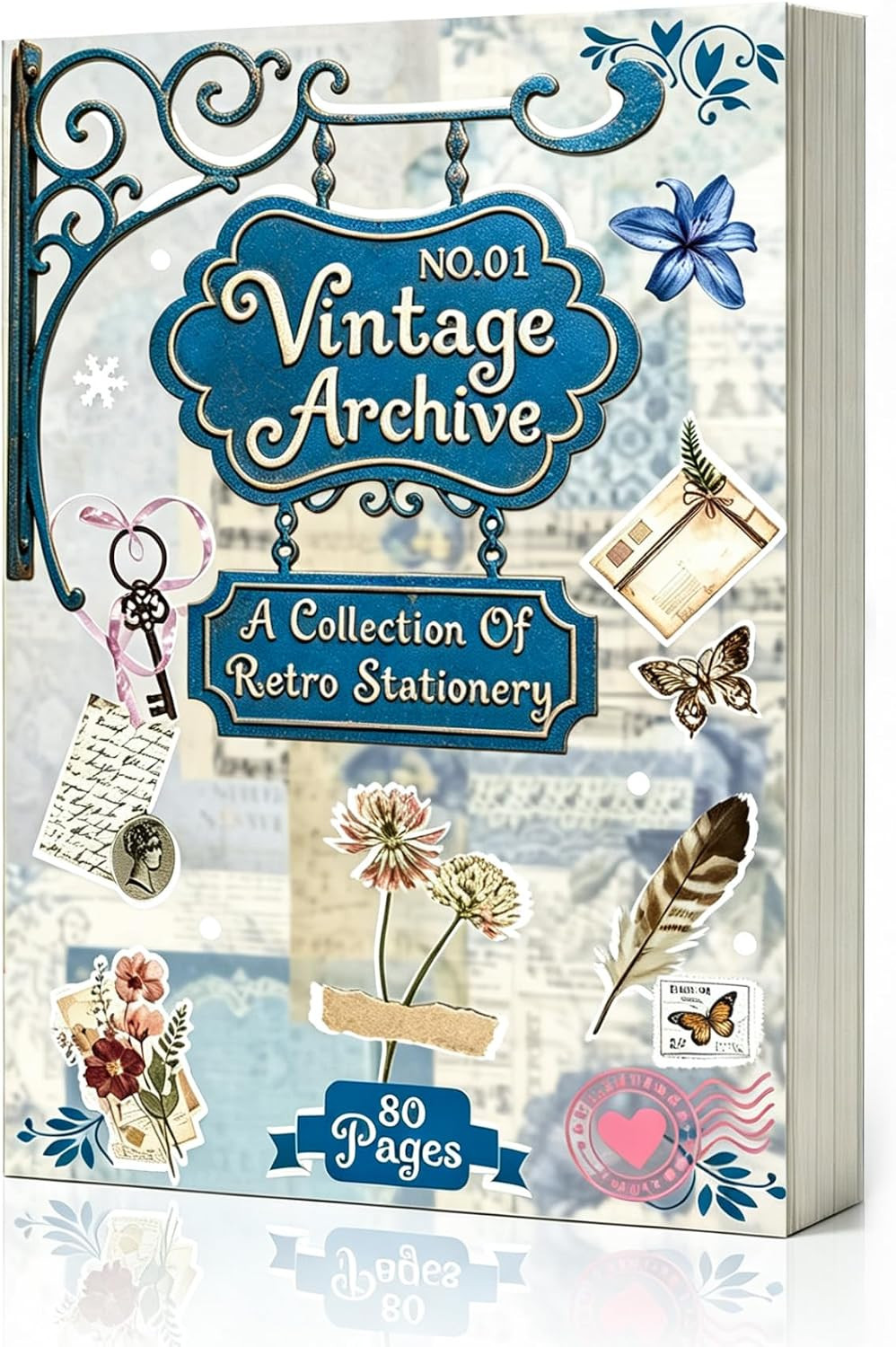 Vintage Scrapbook Paper ,Junk Journal Supplies,80 Pages,8.3X5.5 Inch