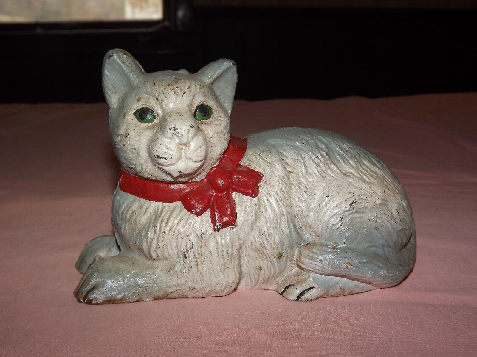 VINTAGE   OLD CAST IRON  CAT  COIN BANK