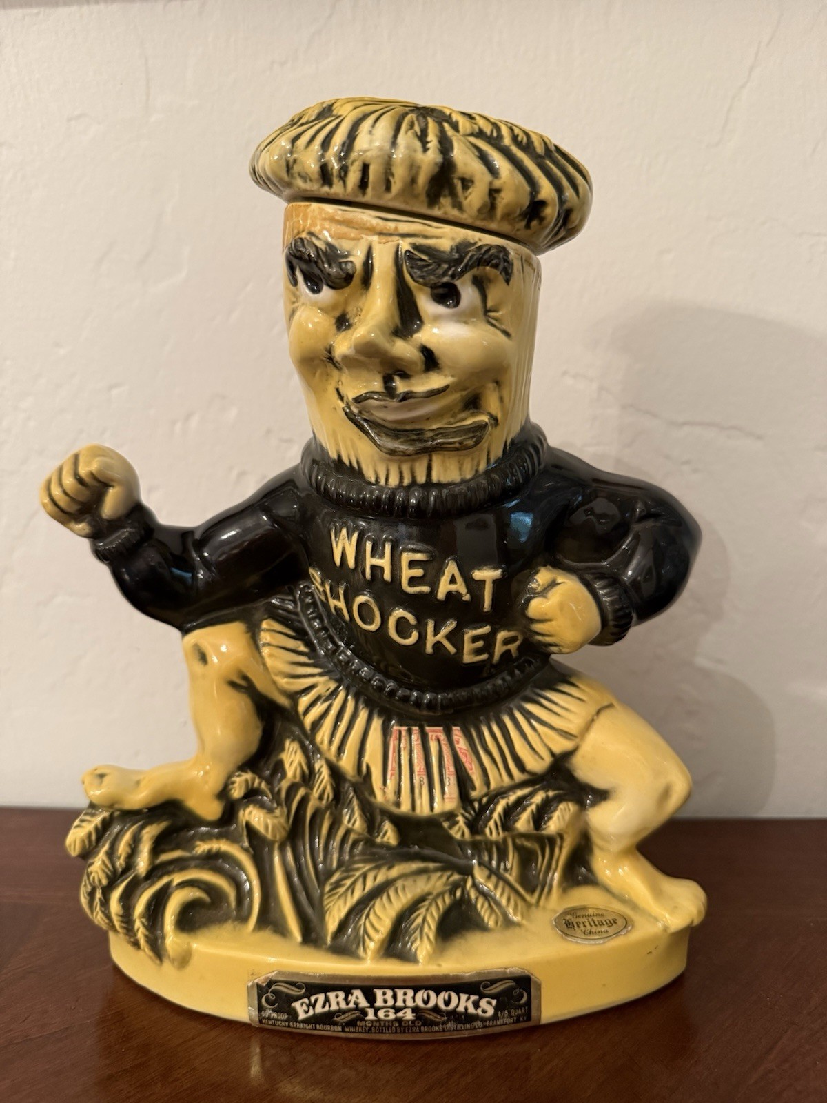 1971 Ezra Brooks Wichita State Wheat Shocker Whiskey Decanter