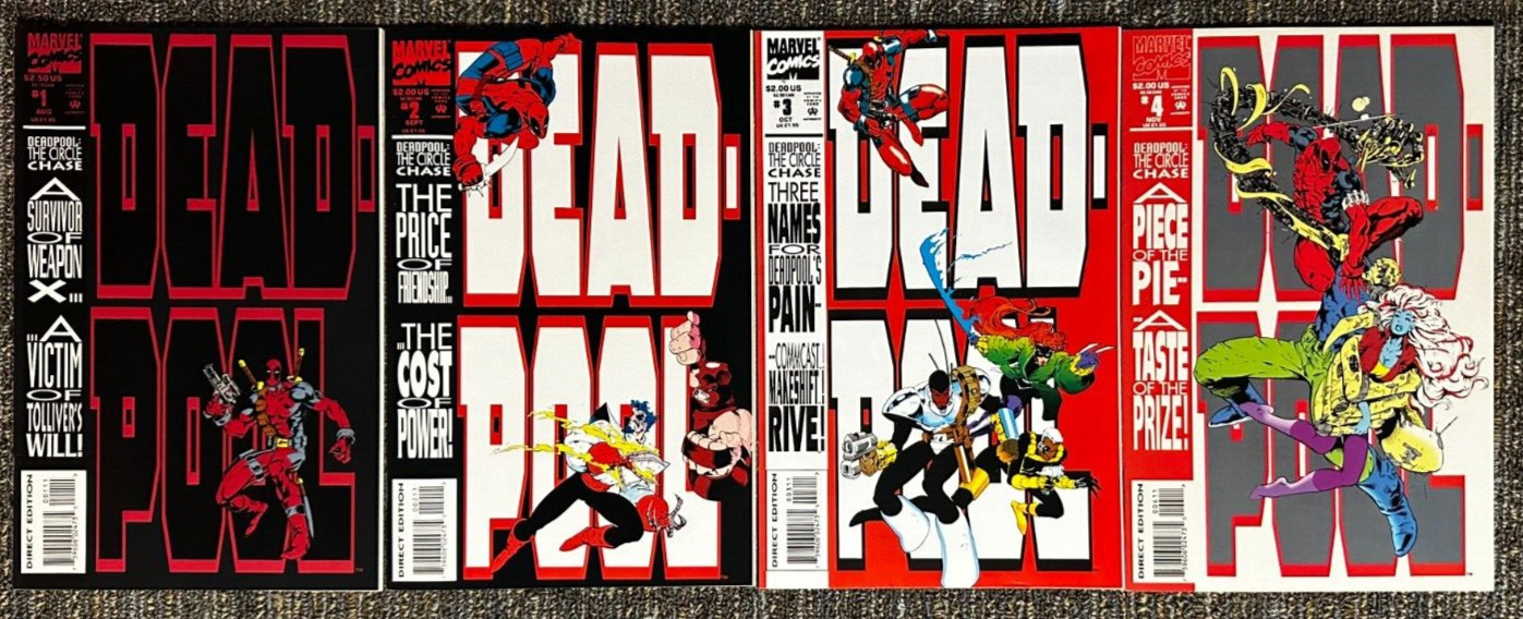 Deadpool 1-4 Circle Chase Full Series 1st Series Keys, WeaponX 1993