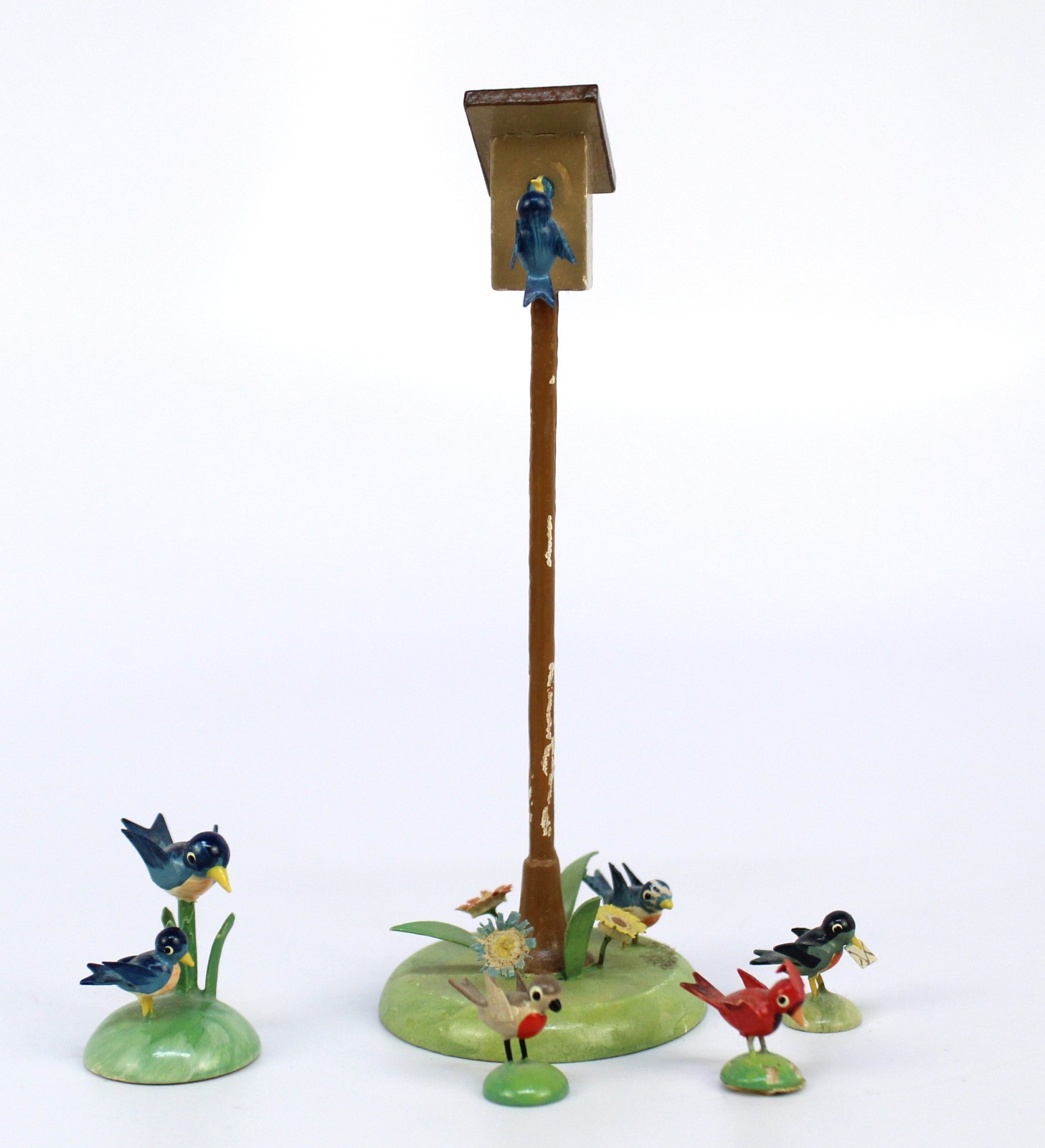 Erzgebirge Wendt & Kuhn German Birdhouse, Birds LOT