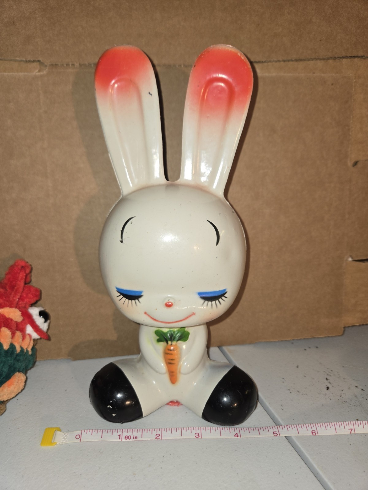 Vintage Japanese Rune Naito Style Kitsch Plastic Rabbit Bank Showa Retro