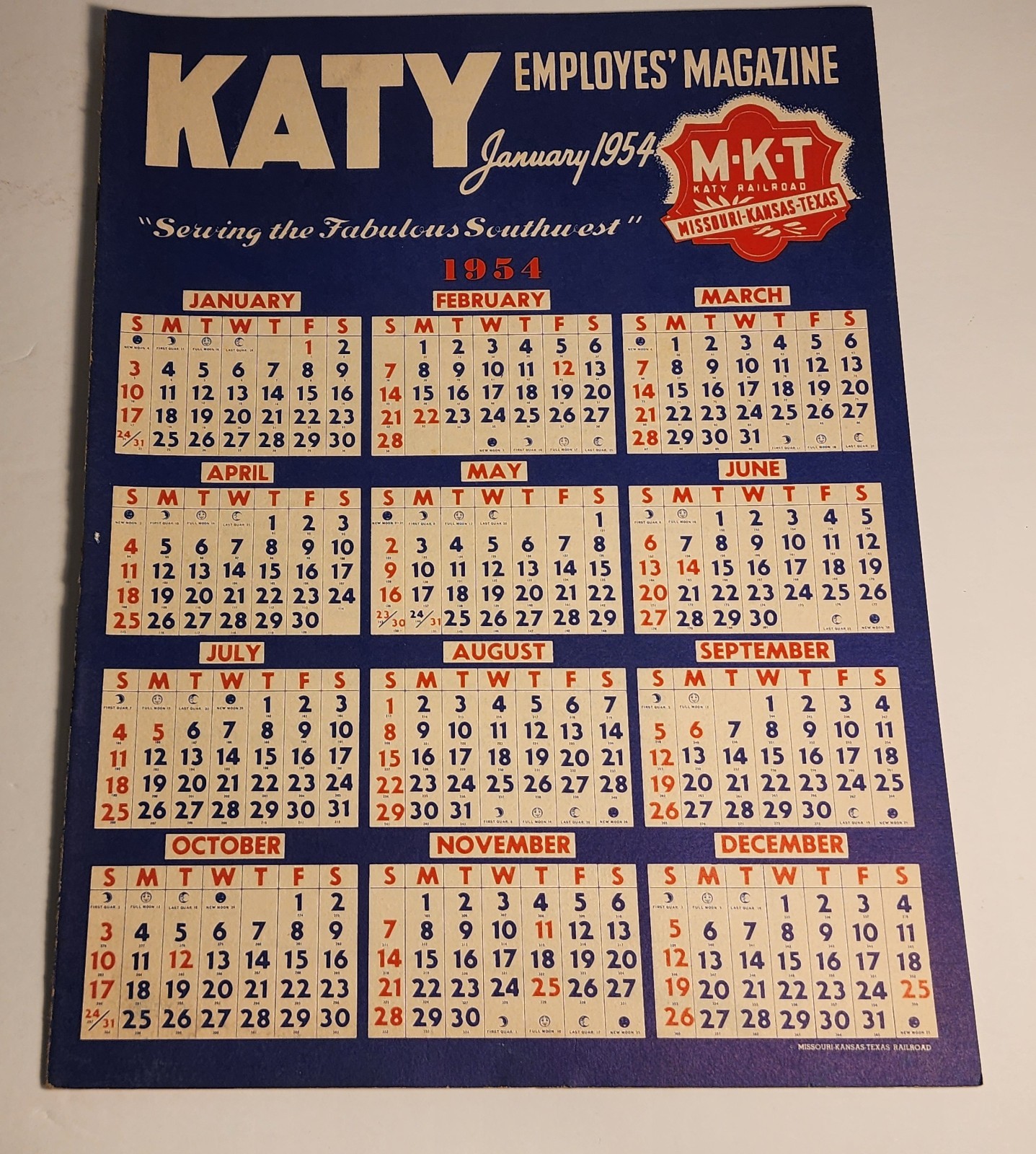 January 1954 Katy Employees Magazine  Missouri Kansas Texas Railroad Vintage
