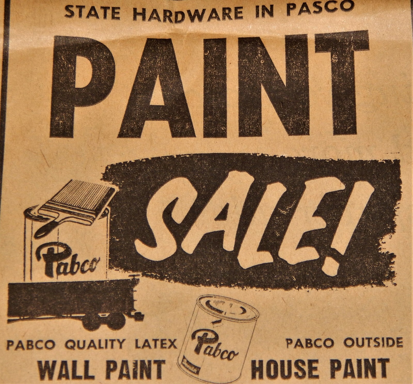 Vintage Advertisement, PASCO, WA, 1962, STATE HARDWARE, 