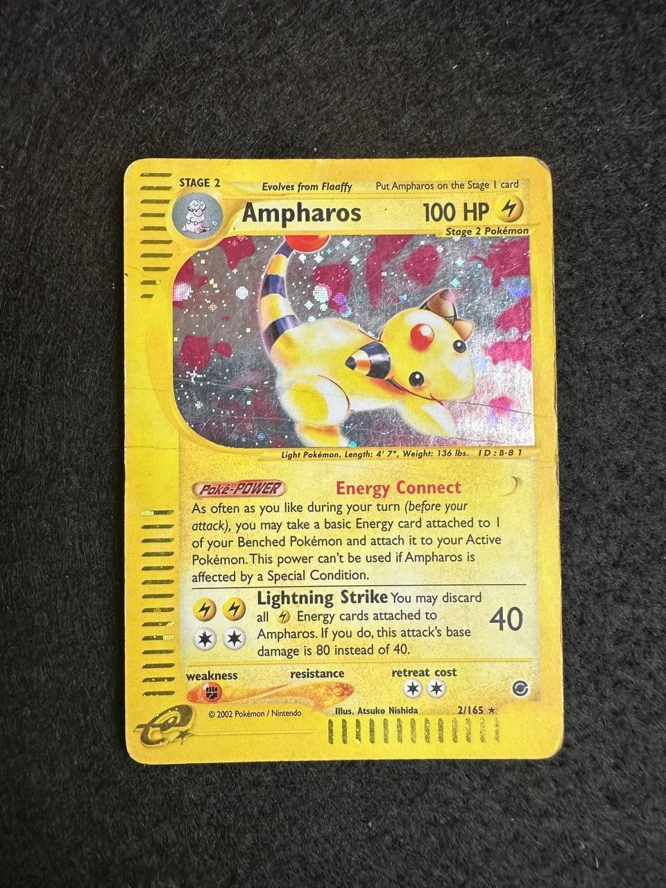 AMPHAROS 2/165 EXPEDITION HOLO POKEON ENG CARD OLD RARE