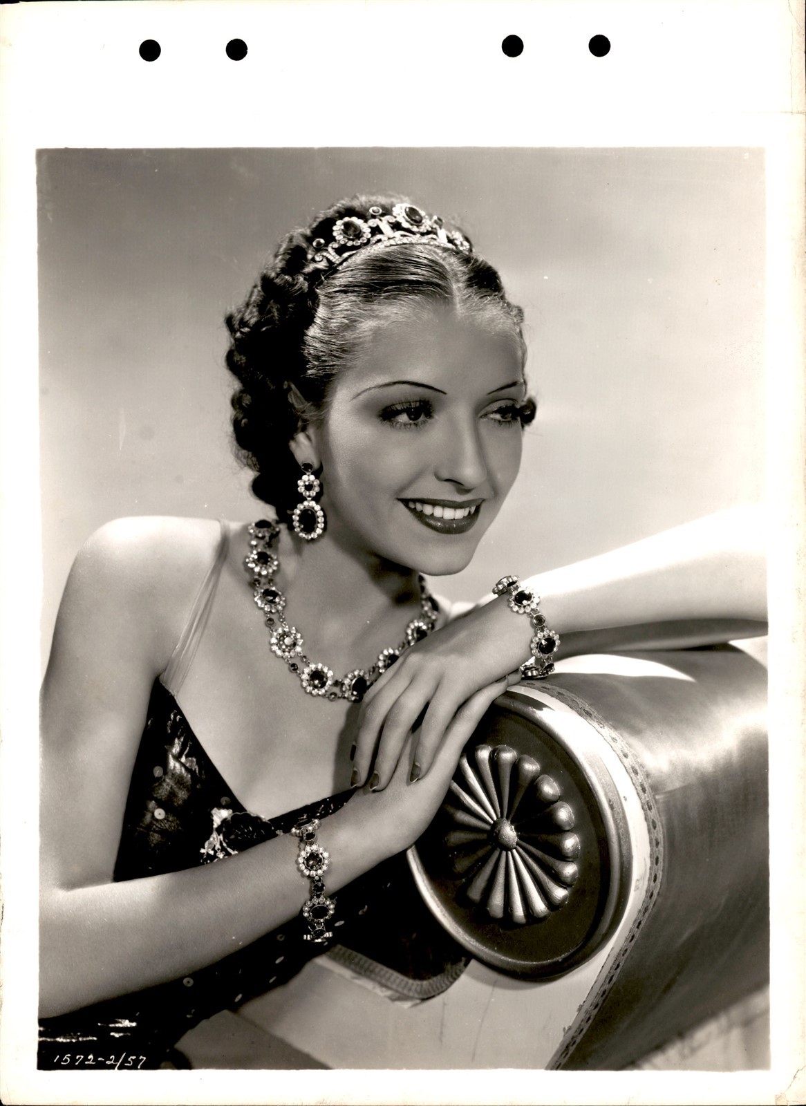 LD444 Original Keybook File Photo UNKNOWN 1940s-50s ACTRESS ELEGANT JEWELRY