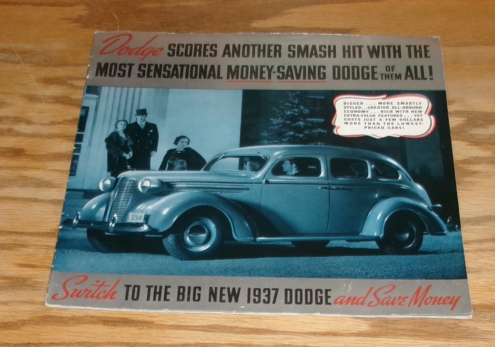 Original 1937 Dodge Full Line Deluxe Sales Brochure 37 Convertible Coupe Sedan