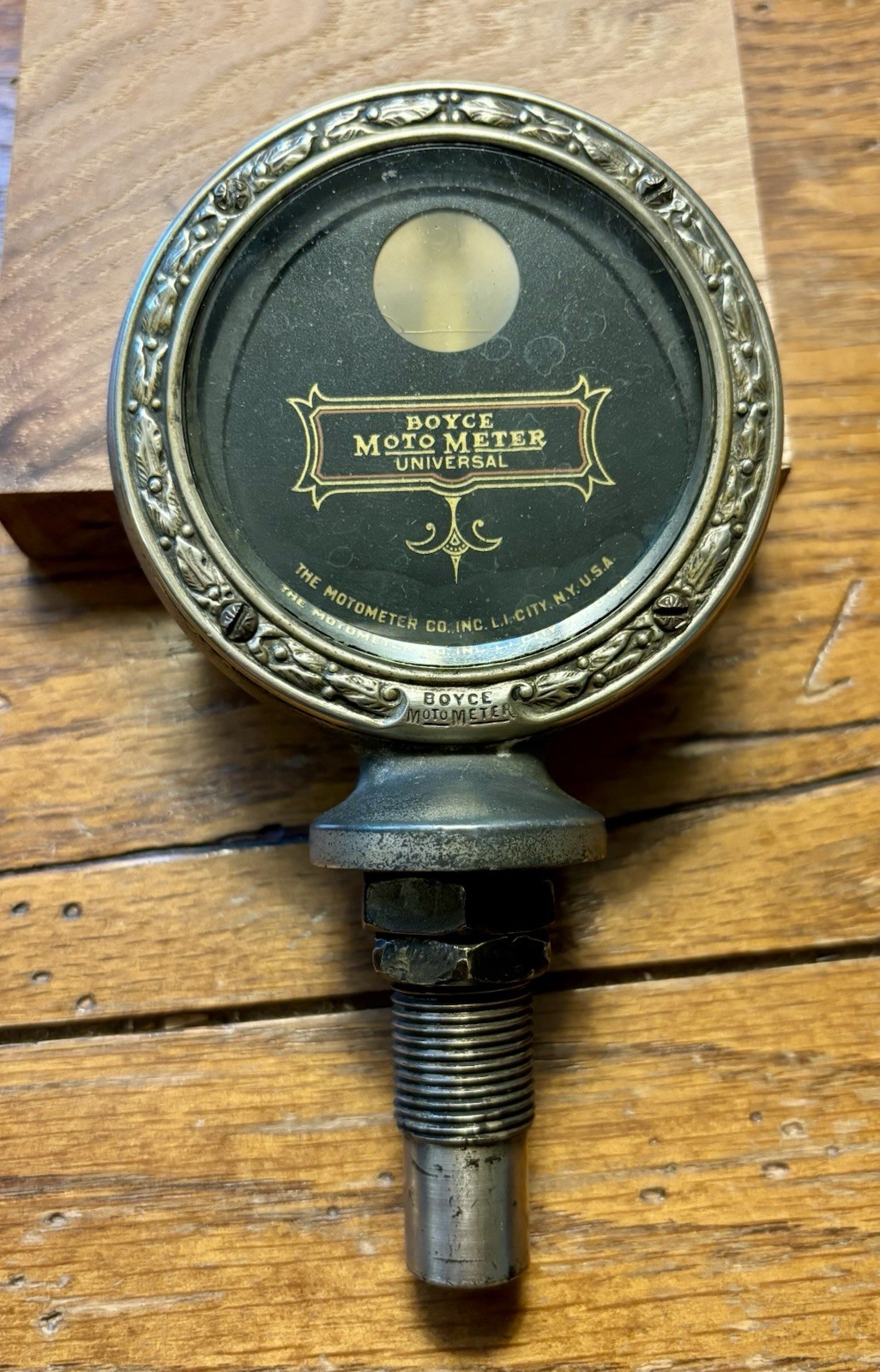 Antique Boyce Moto Meter Co Universal Radiator Cap Temp Gauge READ DESCRIPTION