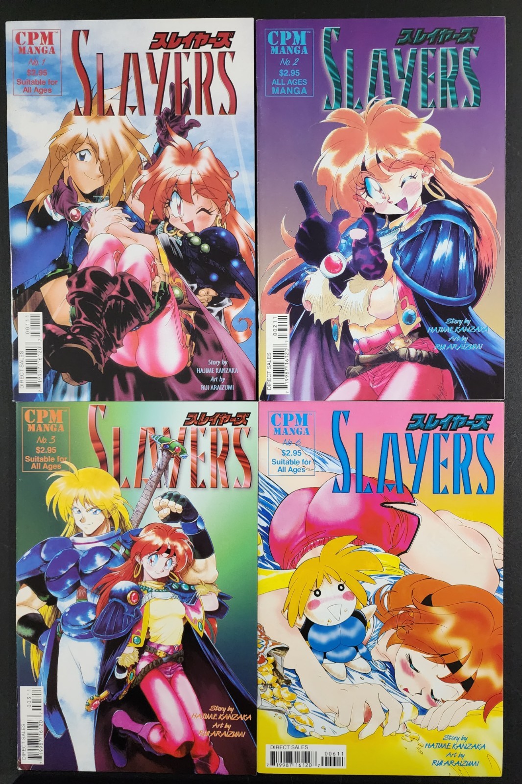 Slayers #1, 2, 3, 6  VF  CPM Manga 1998  Lot of 4 Comics  Hajime Kanzaka