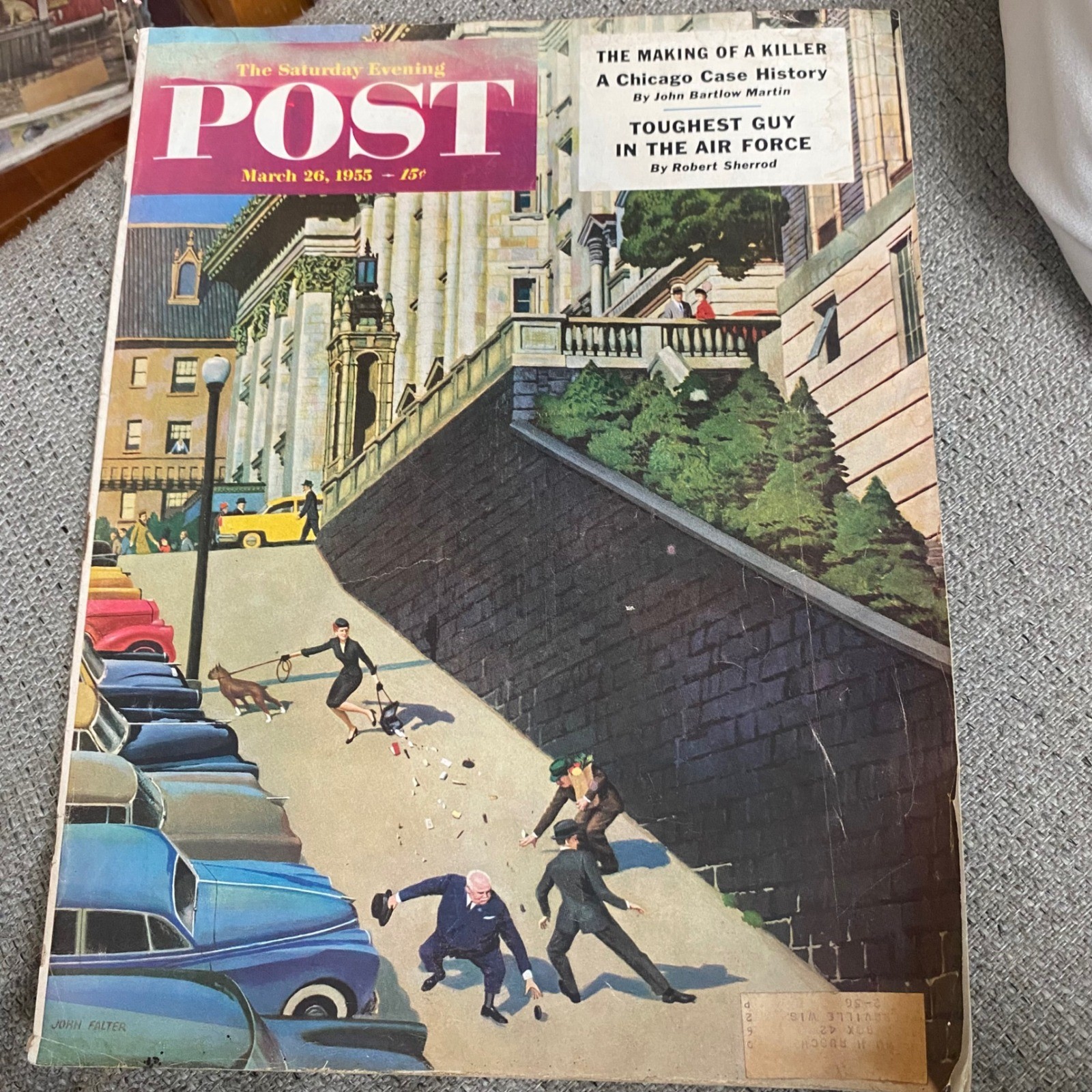 Vtg Saturday Evening Post March 26 1955 John Falter Cover Chicago Case History Vtg Saturday Evening Post March 26 1955 John Falter Cover Chicago Case History