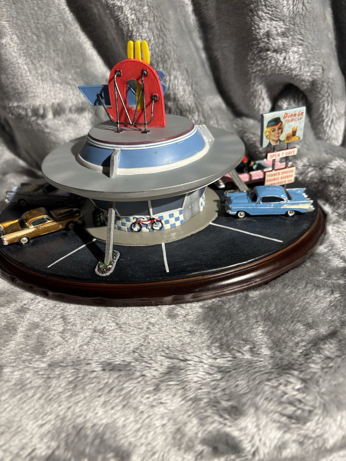 The Danbury Mint Fork in the Road Diner Hand-Painted Porcelain/Resin Figurine