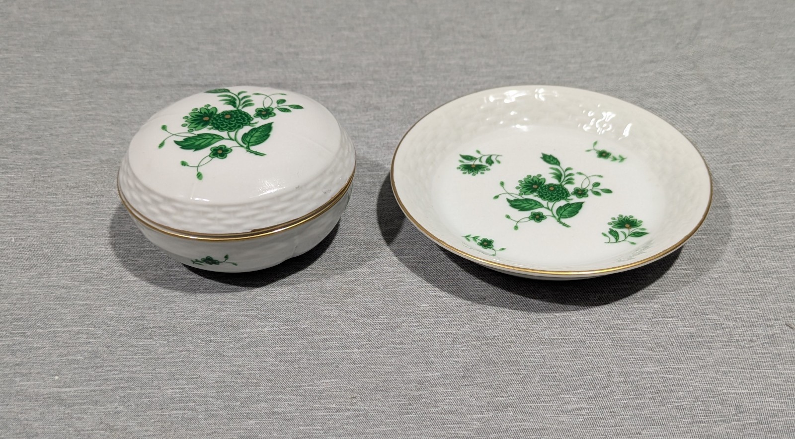 Batignani Firenze Ceramic Round Trinket Box and Dish P.zza S. Croce Vintage