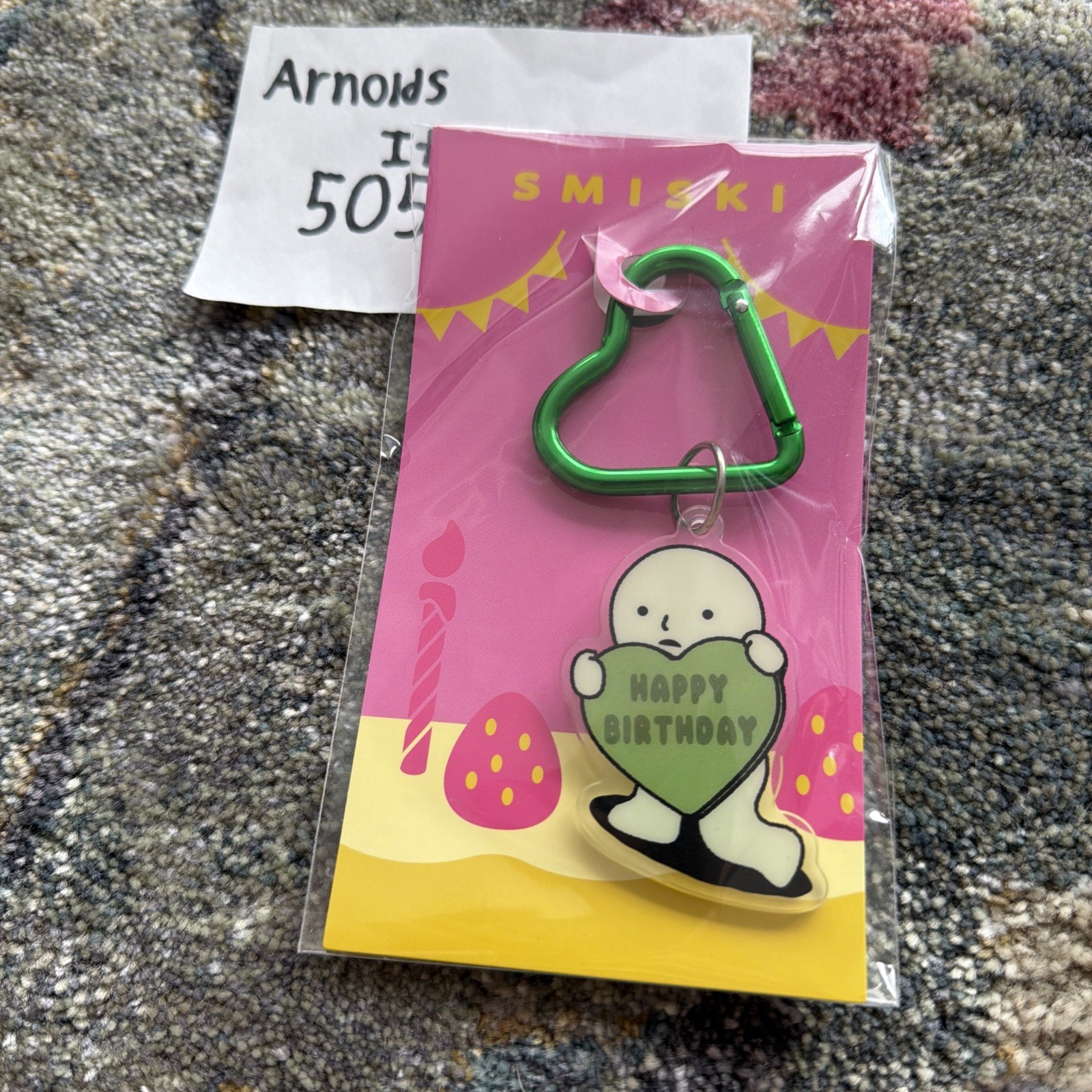 SMISKI Rare Happy Birthday Keychain. Discontinued. .