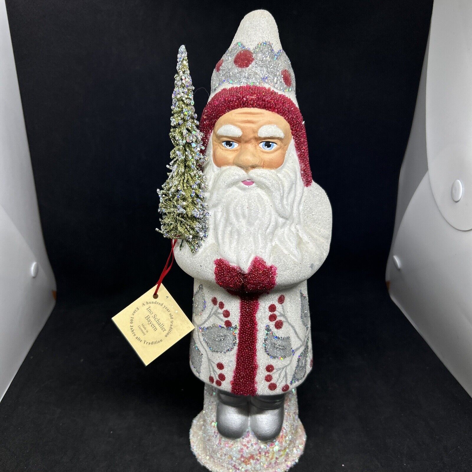 Ino Schaller Santa Bayern Paper Mache Germany Signed Candy Container RARE 12”