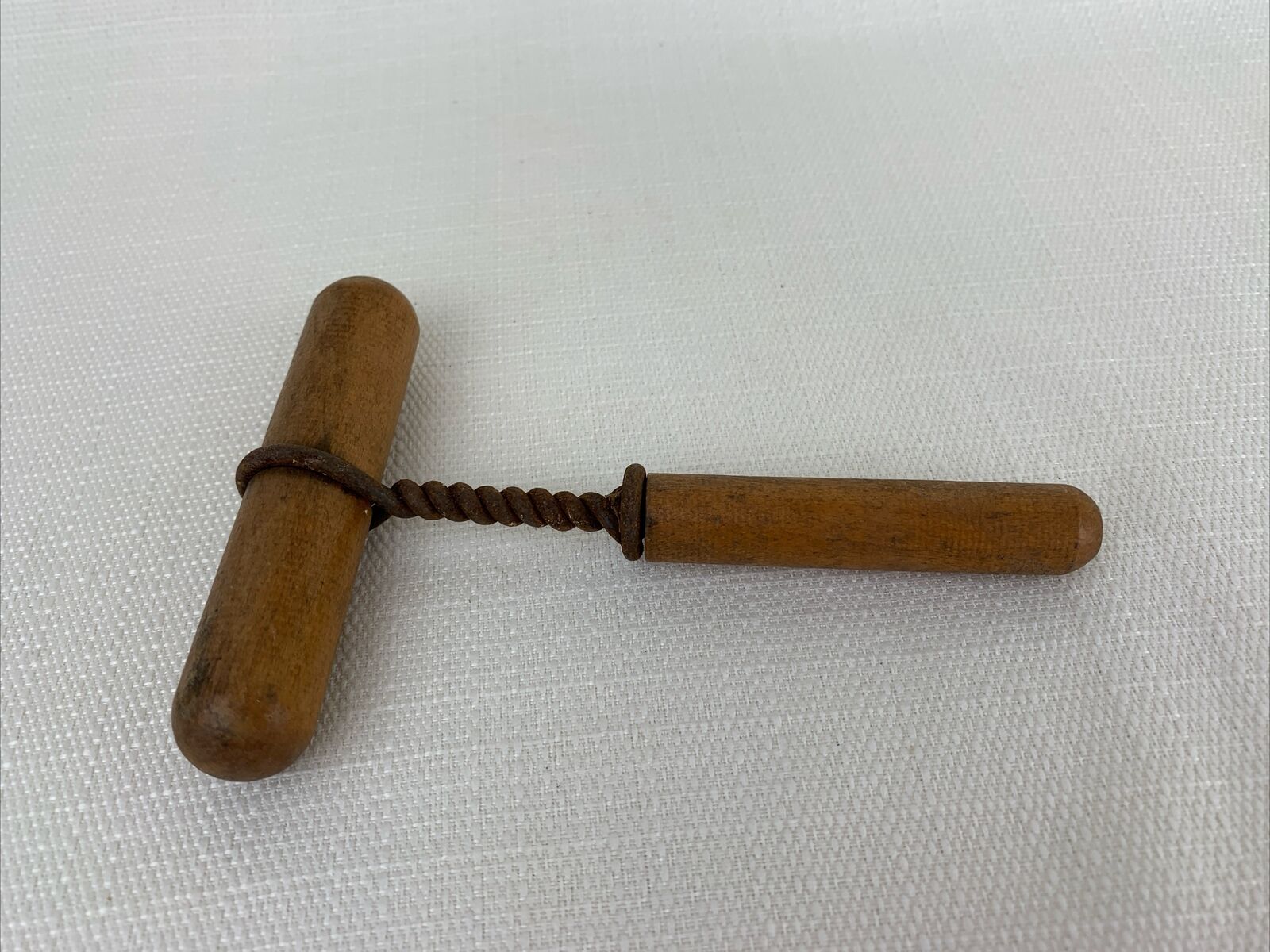 Antique Clough Direct Pull Corkscrew, Wood Handle and Sheath, No Advertising