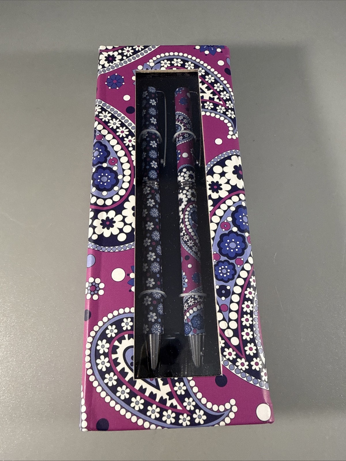 Vera Bradley Perfect Match Pen & Pencil Set Boysenberry #11290 NIB