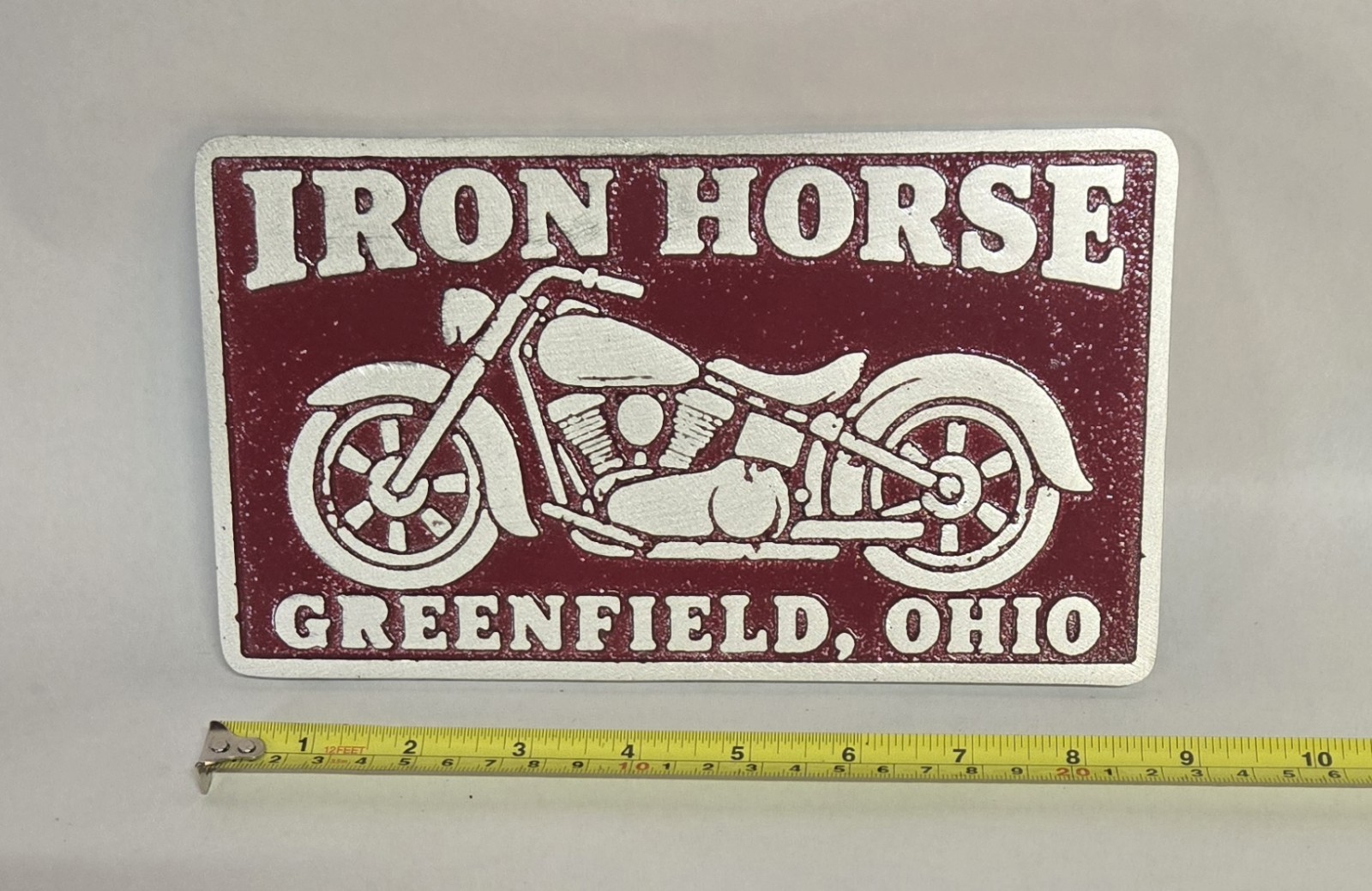 IRON HORSE GREENFIELD, OH Cast Aluminum Car Club Plaque