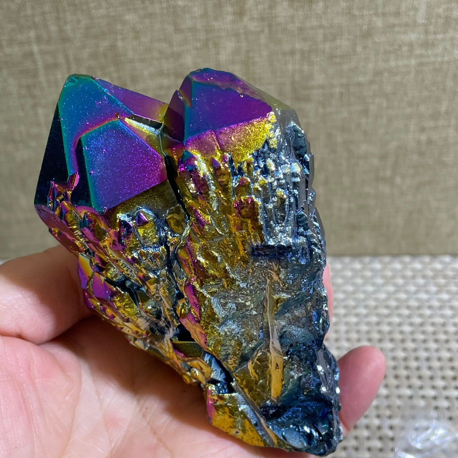 245g Top tier beautiful electroplated color crystal cluster crystal healing