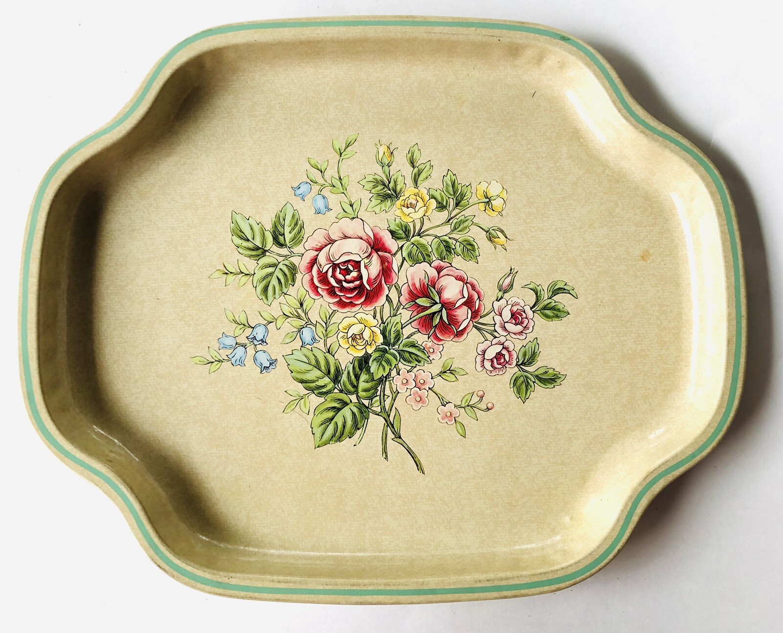 Vintage Avon Floral Metal Tray Made in England for Avon