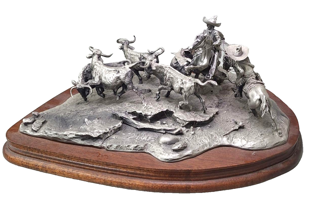 Donald Polland Border Rustlers Fine Pewter Sculpture 467/500, Vintage 1973