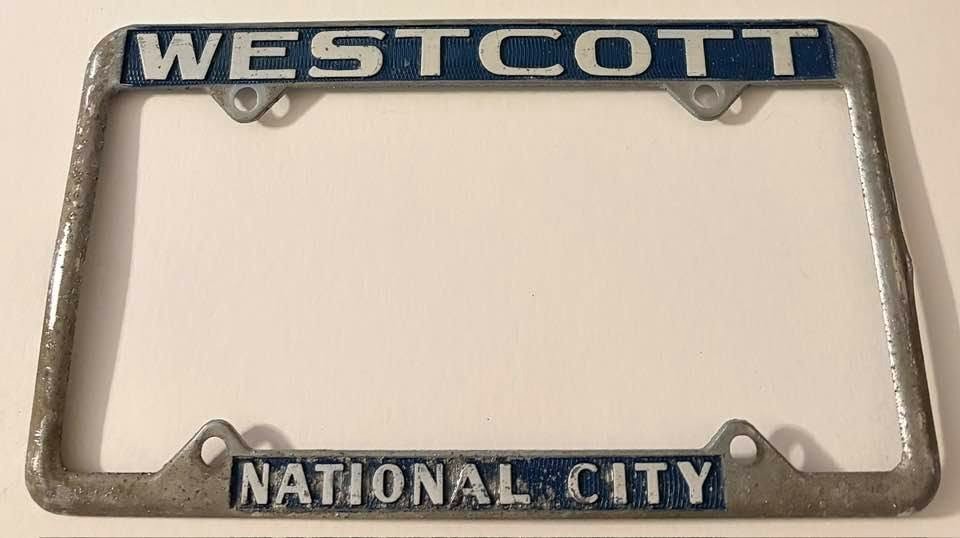Vintage Westcott Mazda Dealership License Plate Frame National City California