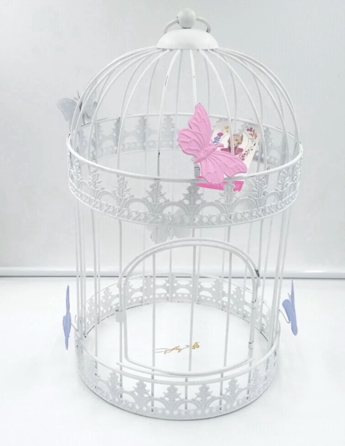 NEW Dolly Parton Metal Wire Birdcage With Butterflies