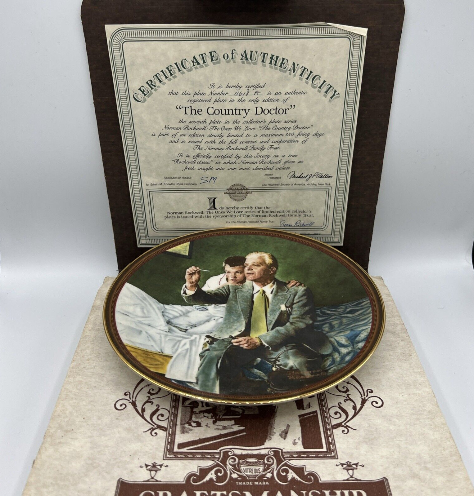 NEW 1990 Knowles “The Country Doctor” Norman Rockwell Collector Plate COA NEW 1990 Knowles “The Country Doctor” Norman Rockwell Collector Plate COA