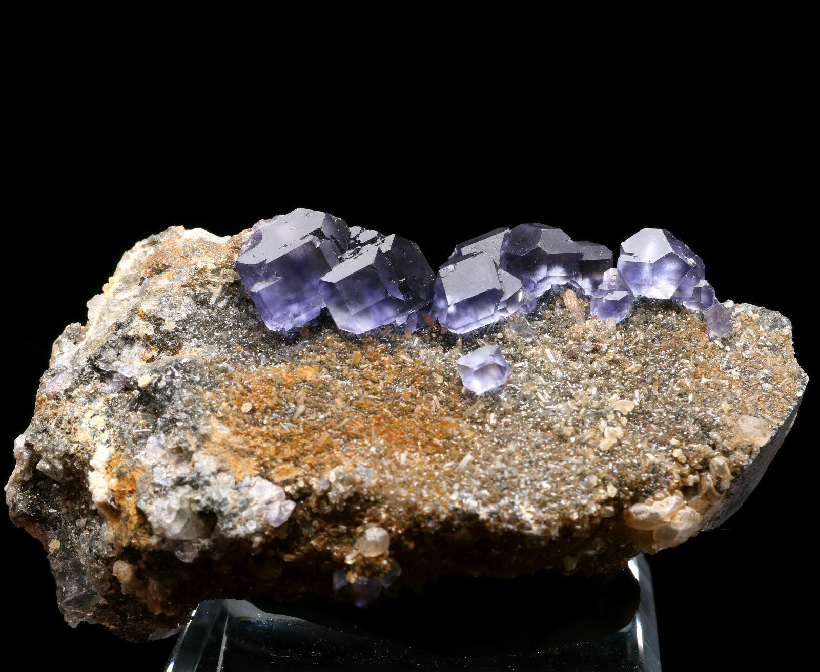 Natural Clear Blue Cube Fluorite Quartz Crysal Cluster Mineral Specimen, China