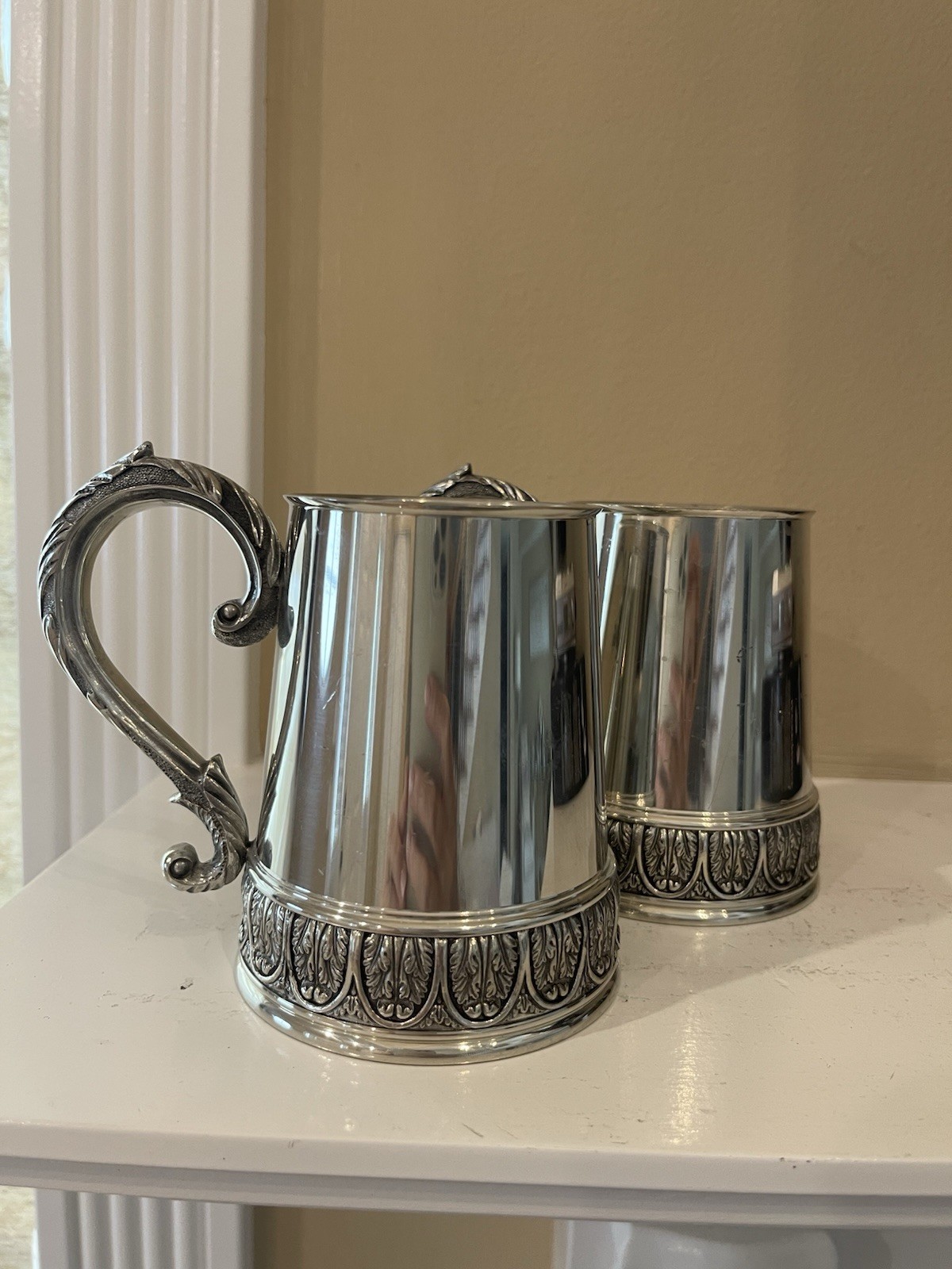 SET OF TWO ROYAL SELANGOR PEWTER Pewter Stein WITH ENGRAVING