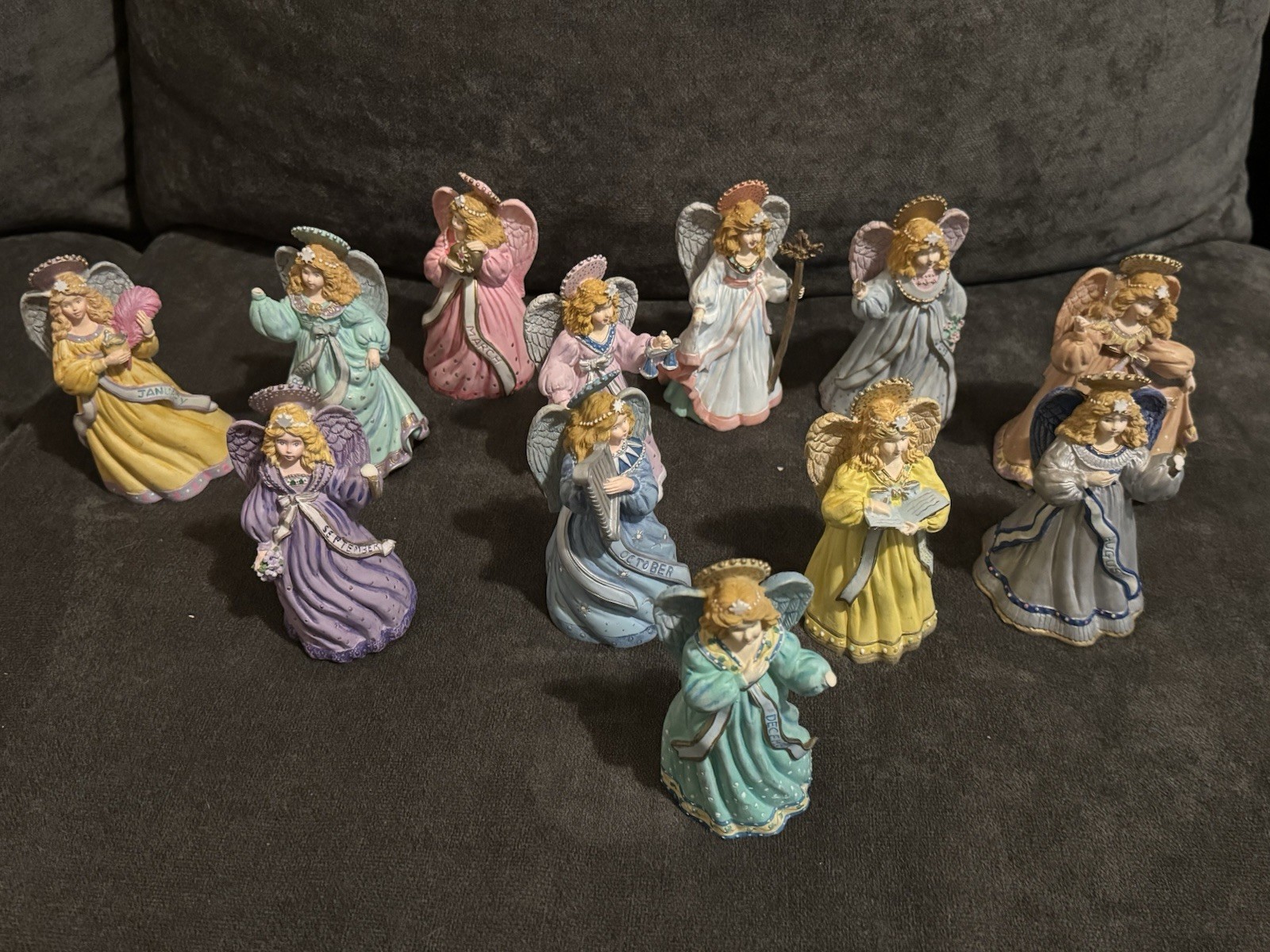 Full Set of 1993 Angels of The Month Novelino Inc Angel Figurines