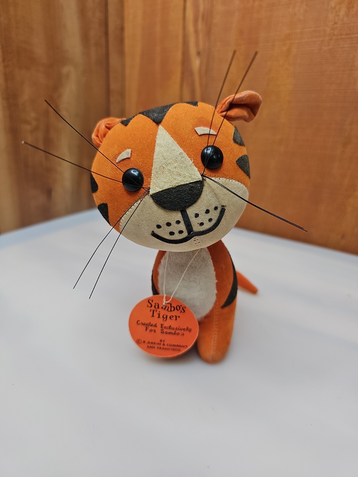 Vintage Sambo\'s Tiger Dakin Hang Tag Restaurant Promo Japan RARE 60s Stuffed