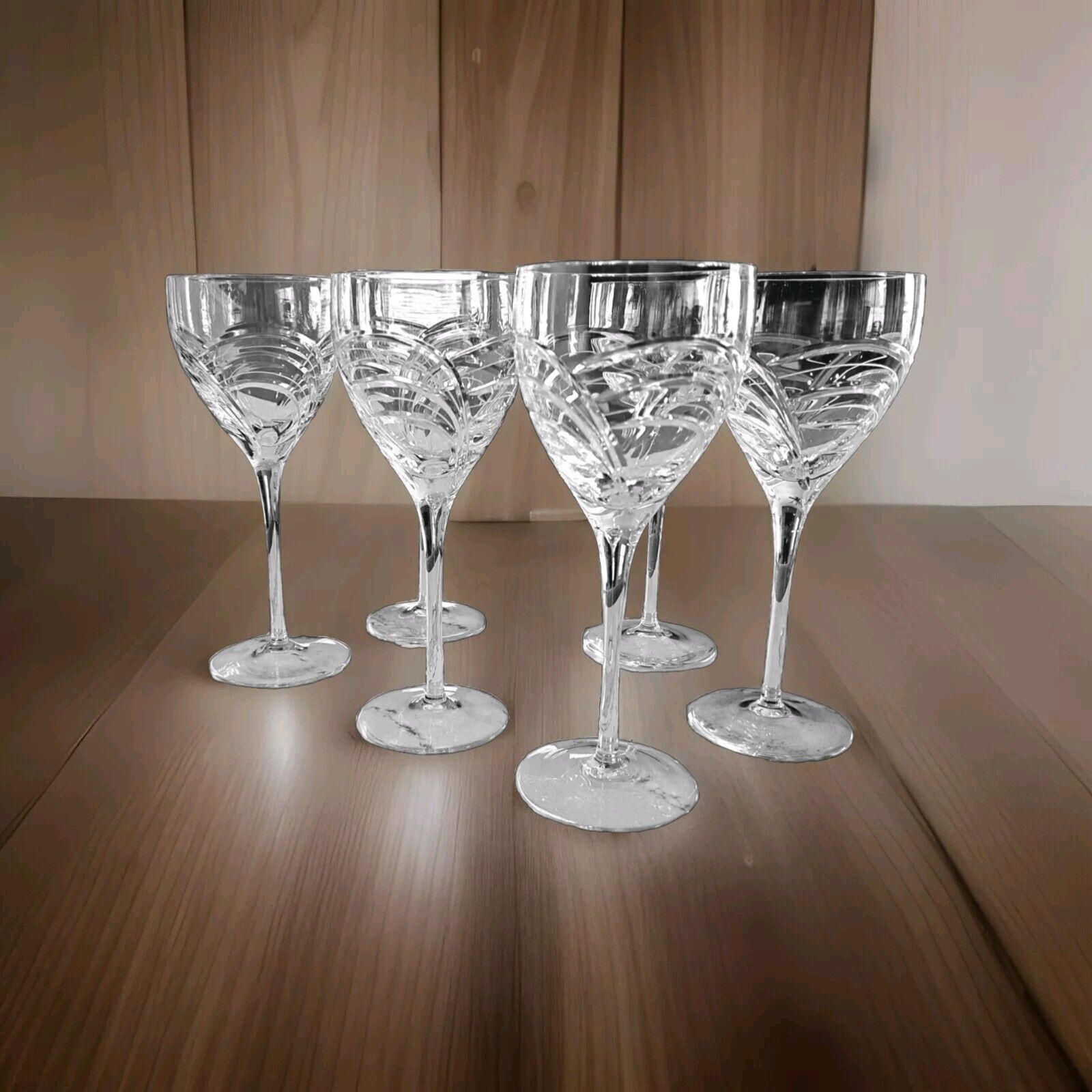 Vintage Miller Rogaska Soho Crystal From Slovenia Water or Wine Glasses Set Of 6