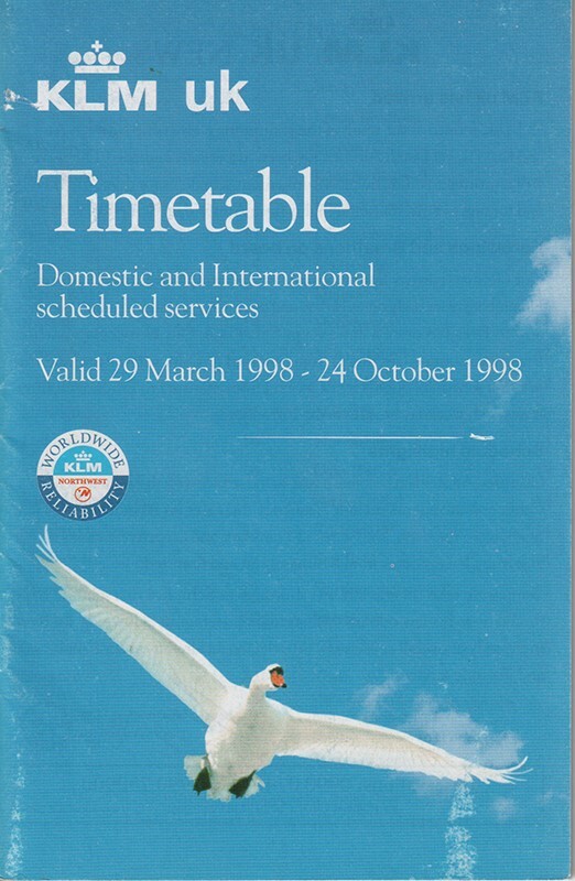 KLM uk timetable 1998/03/29 KLM uk timetable 1998/03/29