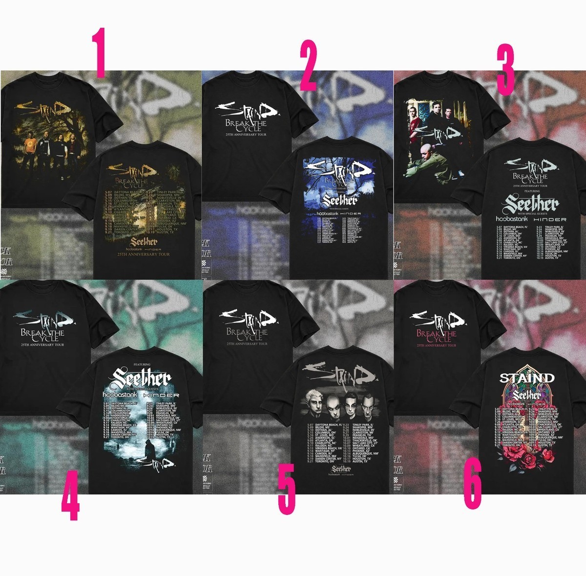Staind Tour 2026 Break The Cycle 25th T Shirt Reprint