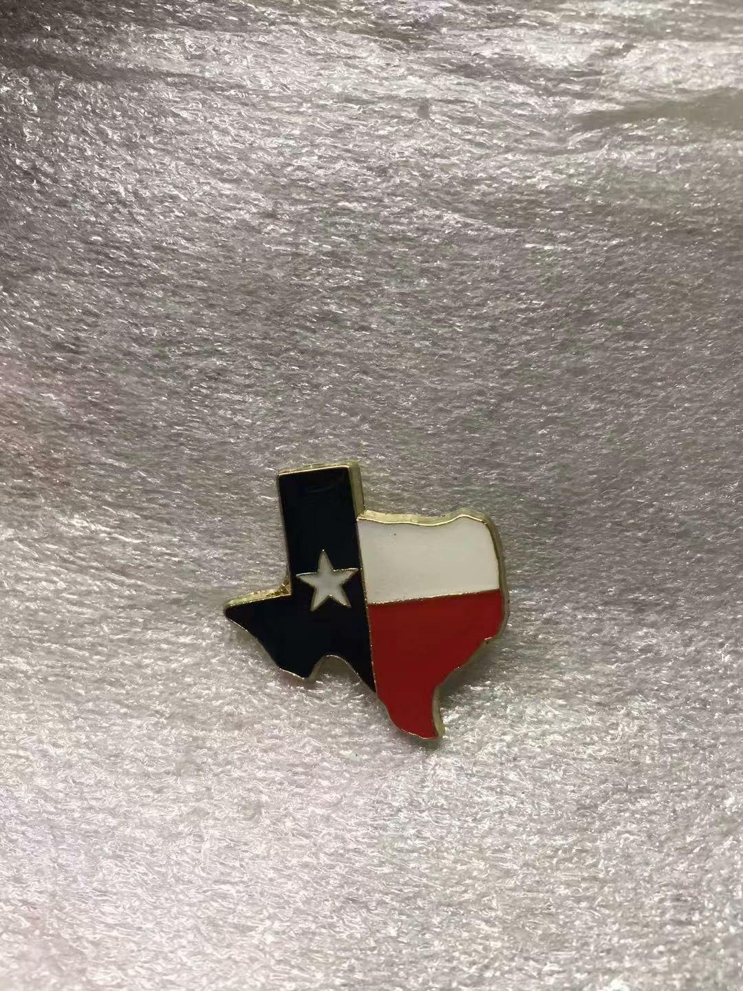 Texas State Shaped Lapel Pin US USA Gold
