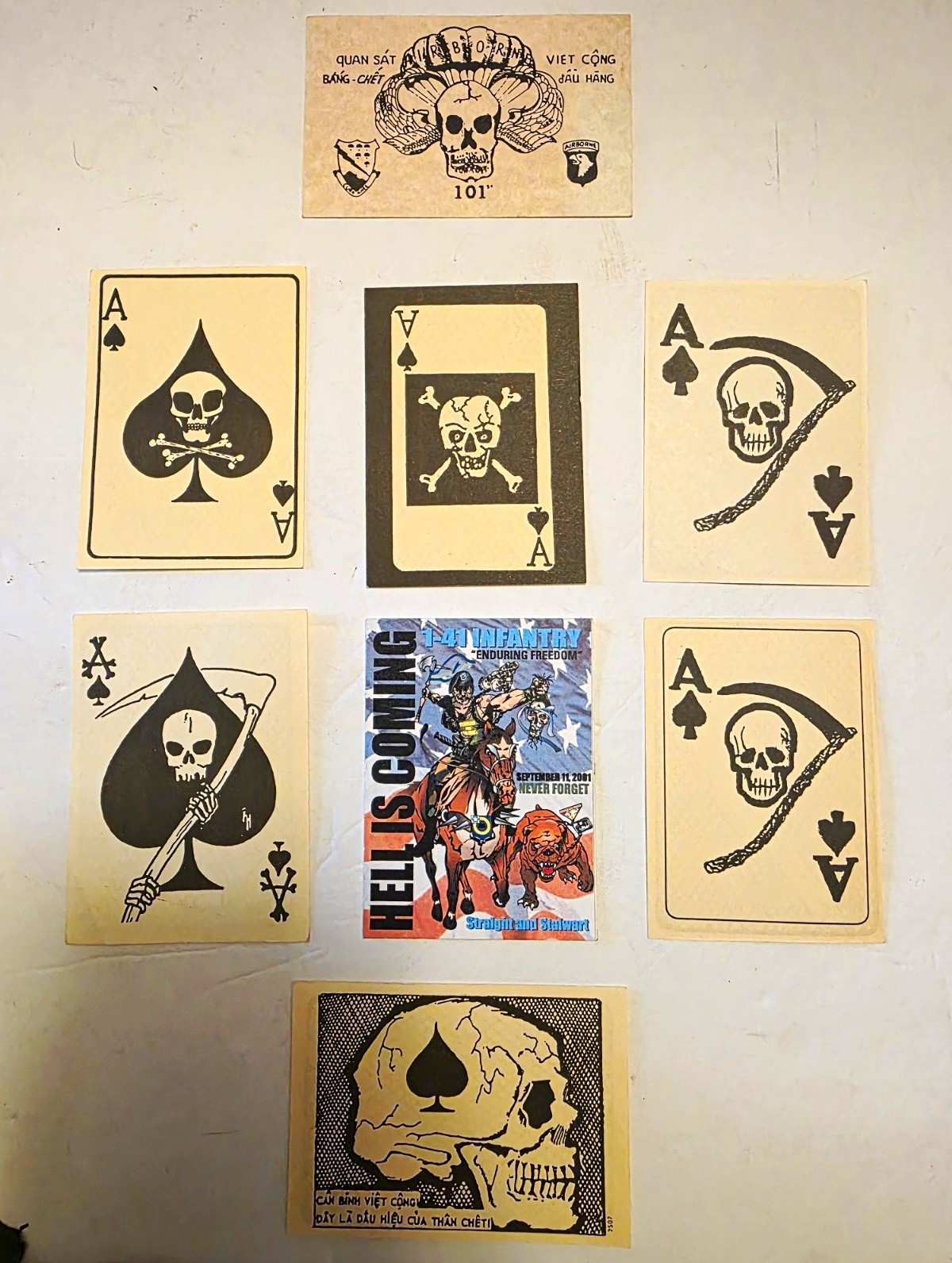 Vietnam Death Card Lot Of 7 Plus OIF Card New Old Stock Including 101st RARE