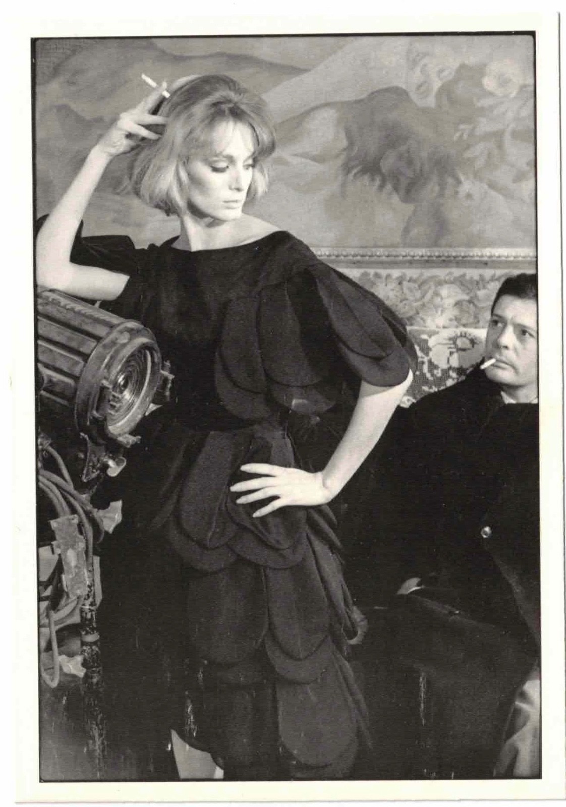 Marcello Mastroianni & Model with Cigarette 1962•Photo by Frank Horvat Postcard